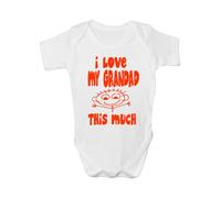 Print4U I Love My Grandad This Much Funny Babygrow Babies Gift Boy/Girl Vest Babies 0-3 white