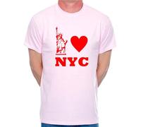 Print4U I Love New York NYC Funny Birthday Gift for Men Man's Tee Large Pink