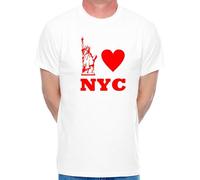 Print4U I Love New York NYC Funny Birthday Gift for Men Man's Tee Medium White