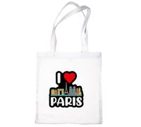 Print4U I Love Paris 100% Cotton Reusable Shopping Tote Bag Mom's Gift White