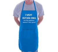 Print4U I went Outside Once Gamer BBQ Cooking Funny Novelty Apron Blue