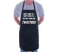 Print4U I Won't I'm Retired BBQ Cooking Funny Novelty Apron Black