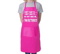 Print4U I Won't I'm Retired BBQ Cooking Funny Novelty Apron Pink