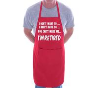 Print4U I Won't I'm Retired BBQ Cooking Funny Novelty Apron Red