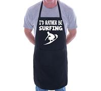 Print4U I'd Rather Be Surfing BBQ Cooking Funny Novelty Apron Black