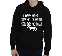 Print4U If You Can Read This Put Me Back On Horse Adult Hoodie Medium Black