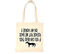 Print4U IF You Can Read This Put Me On Horse Riding Shopping Tote Bag Ladies Gift Natural