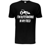 Print4U I'm Outstanding in My Field Farmer Mens Unisex T-Shirt X-Large Black