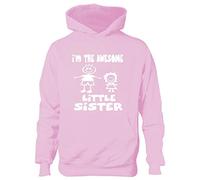 Print4U I'm The Awesome Little Sister Big Brother Kids Hoodie Age 9-11 Pink