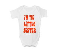 Print4U I'm The Little Sister Funny Babygrow Babies Gift Boy/Girl Vest Babies 3-6 white