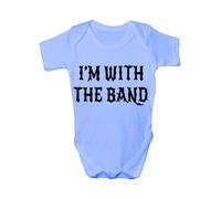 Print4U I'm With The Band Funny Babygrow Babies Gift Boy/Girl Vest Babies 6-12 blue