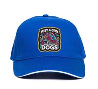 Print4U Just Girl Who Loves Dogs Cap Novelty Baseball Hat Unisex Dog Lovers Gift Blue