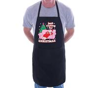 Print4U Just Waiting For Christmas Apron Xmas Present Joke Fun Gift Black