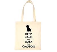 Print4U Keep Calm and Walk The Cavapoo Dog Lover Shopping Tote Bag Natural