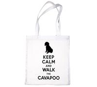 Print4U Keep Calm and Walk The Cavapoo Dog Lover Shopping Tote Bag White