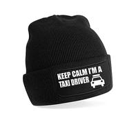 Print4U Keep Calm I'm A Taxi Driver Beanie Hat Birthday Gift for Men & Ladies Black