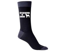 Print4U Keep Calm & Walk Leonberger Men's Novelty Socks Black Dog Lovers Gift