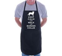 Print4U Keep Calm Walk The Border Collie Dog Lover BBQ Cooking Novelty Apron Black