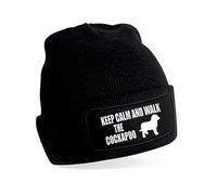 Print4U Keep Calm & Walk The Cockapoo Beanie Hat Dog Lovers Gift Men & Ladies Black