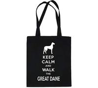Print4U Keep Calm & Walk The Great Dane Dog Lover Gift Gym Bag Shopping Tote Bag Black