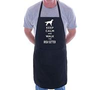 Print4U Keep Calm & Walk The Irish Setter Apron Cooking Novelty BBQ Gag Gift Present For Dog Lover Ladies Mens Black
