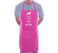 Print4U Keep Calm & Walk The Irish Terrier Apron Cooking Novelty BBQ Gag Gift Present For Dog Lover Ladies Mens Pink