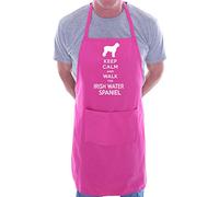 Print4U Keep Calm & Walk The Irish Water Spaniel Apron Cooking Novelty BBQ Gag Gift Present For Dog Lover Ladies Mens Pink