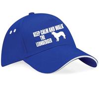 Print4U Keep Calm Walk The Leonberger Baseball Cap Dog Lovers Gift Men & Ladies Blue