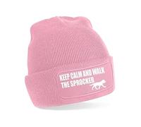 Print4U Keep Calm Walk The Sprocker Beanie Hat Dog Lovers Gift for Men & Ladies Pink