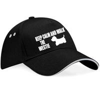 Print4U Keep Calm Walk The Westie Baseball Cap Dog Lovers Gift for Men & Ladies Black
