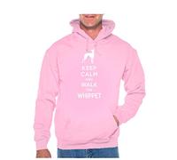 Print4U Keep Calm & Walk The Whippet Dog Lovers Slogan Hoodie Unisex Hoodie Large Pink