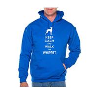 Print4U Keep Calm & Walk The Whippet Dog Lovers Slogan Hoodie Unisex Hoodie X-Large Blue