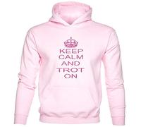 Print4U Kids Hoodie Keep Calm & Trot On Age 7-8 Pink