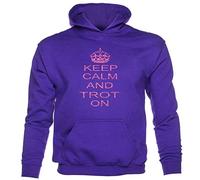 Print4U Kids Hoodie Keep Calm & Trot On Age 7-8 Purple
