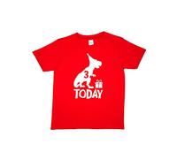 Print4U Kids T-Shirt Dinosaur T-Rex Birthday 3 Today Age 3-4 Red