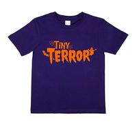Print4U Kids T-Shirt Halloween Tiny Terror Spooky Scary Age 3-4 Purple