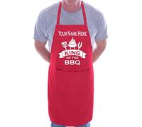 Print4U King Of BBQ Personalise This Apron Add Your Name Here BBQ Baking Cooking Red