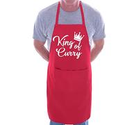 Print4U King Of Curry Men's Funny Slogan Novelty Cooking BBQ Apron Red
