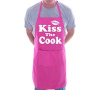 Print4U Kiss The Cook Novelty Cooking Funny Unisex Apron Pink