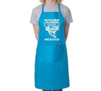 Print4U Kitchen Closed Not In The Mood Apron Funny Birthday Cooking Baking BBQ Blue