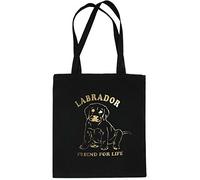 Print4U Labrador Dog Lovers Shopping Tote Bag Black