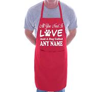 Print4U Love And Dog Called Any Name Personalised Apron Red