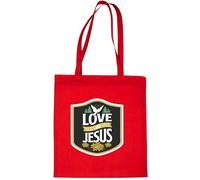 Print4U Love Like Jesus Cotton Tote Shopper Bag Birthday Gift Red