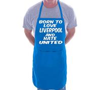 Print4U Love Liverpool Hate Man Utd Football BBQ Cooking Funny Novelty Apron Blue