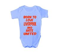 Print4U Love Liverpool Hate United~ Babygrow~Babies Gift Boy/Girl Vest Babies Clothing 3-6 blue