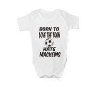 Print4U Love Toon Hate Mackems/Newcastle ~ Funny Babygrow~Babies Gift Boy/Girl Vest 3-6 white