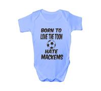 Print4U Love Toon Hate Mackems/Newcastle Utd ~ Funny Babygrow~Babies Gift Boy/Girl Vest 3-6 blue