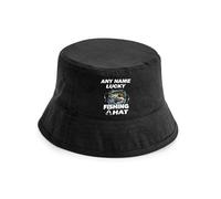 Print4U Lucky Fishing Bucket Hat Personalise with Any Name Anglers Gift Unisex
