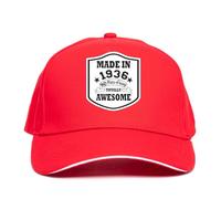 Print4U Made in 1936 90th Birthday Baseball Cap 90 Year Old Gift Men & Ladies Red