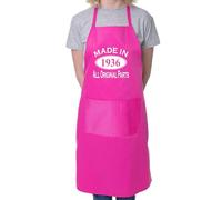 Print4U Made In 1936 90th Birthday BBQ Cooking Funny Novelty Apron Pink